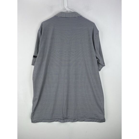 Peter Millar Summer Comfort Golf Polo Shirt Men XL Navy Blue Striped Embroidered - Picture 8 of 12